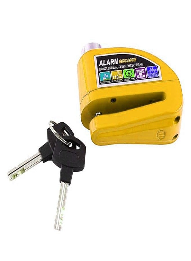 BUDWILL Alarm Padlock with Key Security Disc Lock Anti-Theft Waterproof Siren Sensor Padlock Electronic with 110DB Alarm Key Lock for Home/Office Door (Yellow) - Image 2